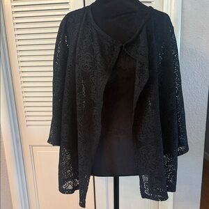 Urban Renewal Black Lace Open-Front Cardigan